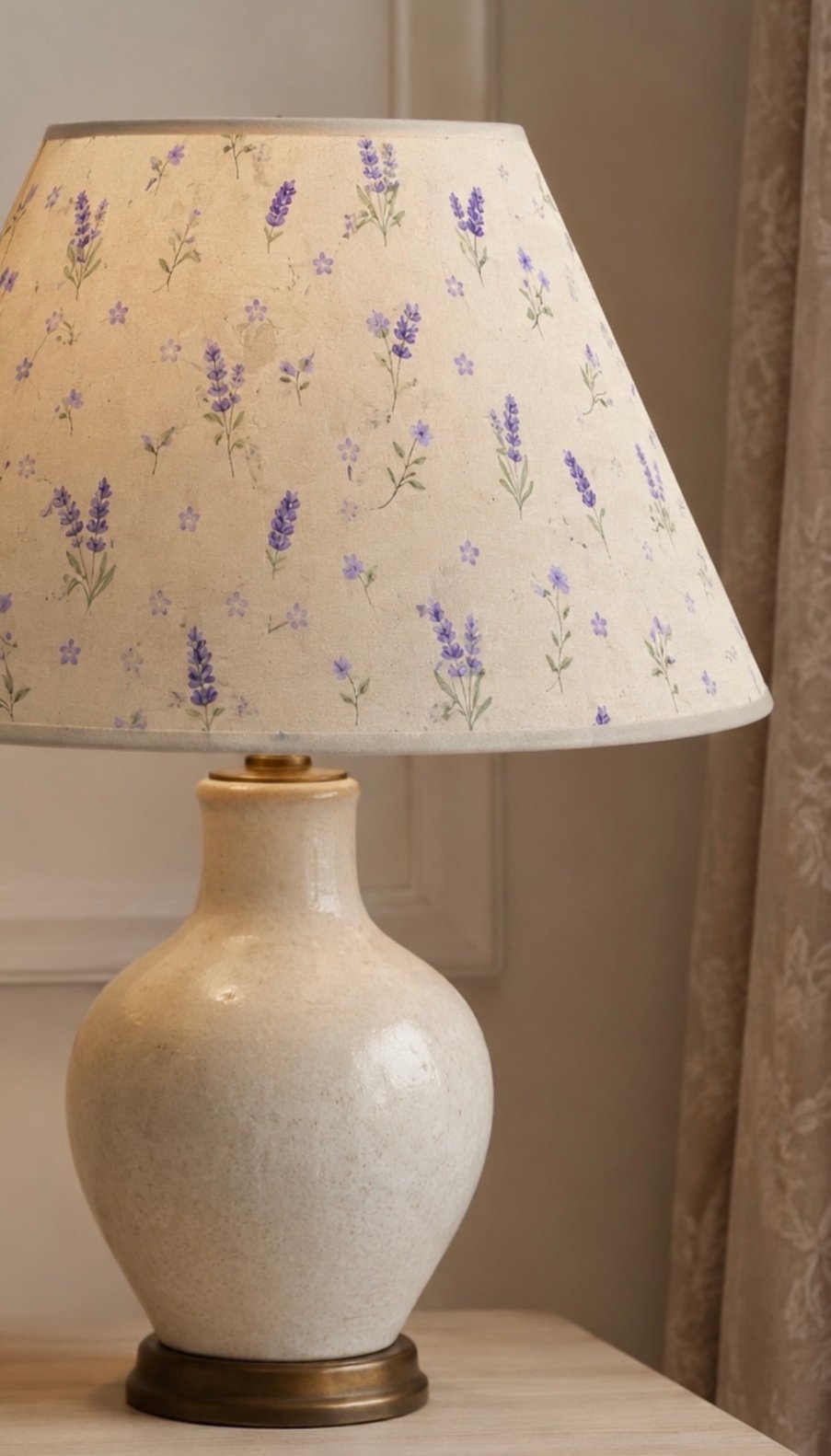 Lampshade with lavender botanical sprigs